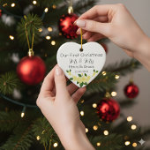 Heart First Christmas Ornament | Newlywed Photo  セラミックオーナメント