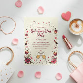 Heart Floral Galentine’s Party Invitation 招待状