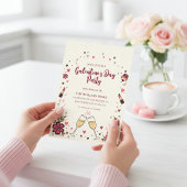 Heart Floral Galentine’s Party Invitation 招待状