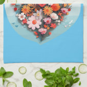 Heart flower キッチンタオル (折り畳み)