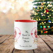  Heart  'Forever' Red Cardinal Heart Personalize マグカップ