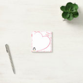 Heart Frame and Kawaii Penguin pink post it notes ポストイット (オフィス)
