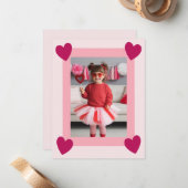Heart Frame Kid Photo Valentine Card, Child School ノートカード (正面/裏面インサイチュ)