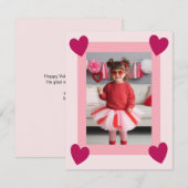 Heart Frame Kid Photo Valentine Card, Child School ノートカード (正面/裏面)
