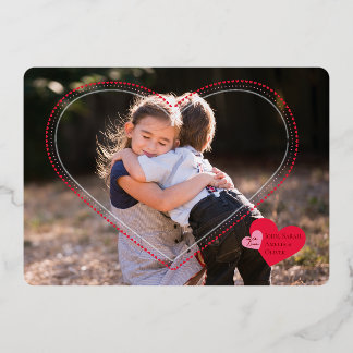 Heart Frame Valentine's Day Photo Card 箔シーズンカード