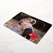 Heart Frame Valentine's Day Photo Card 箔シーズンカード (回転した状態)