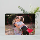 Heart Frame Valentine's Day Photo Card 箔シーズンカード (立ち正面)