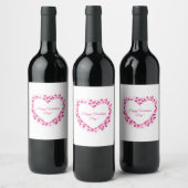 Heart Frame Valentine's Wine Label ワインラベル (ボトル)