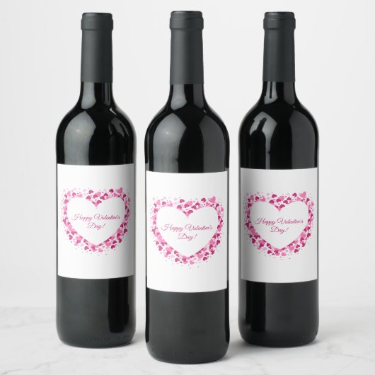 Heart Frame Valentine's Wine Label ワインラベル (ボトル)