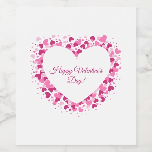 Heart Frame Valentine's Wine Label ワインラベル (シングルラベル)