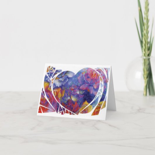 "Heart Garden" 4"x5.6" 折りたたみ式ノートカード ノートカード (正面)