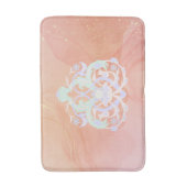 Heart Garden – Blue & Green Floral Design バスマット (正面縦)