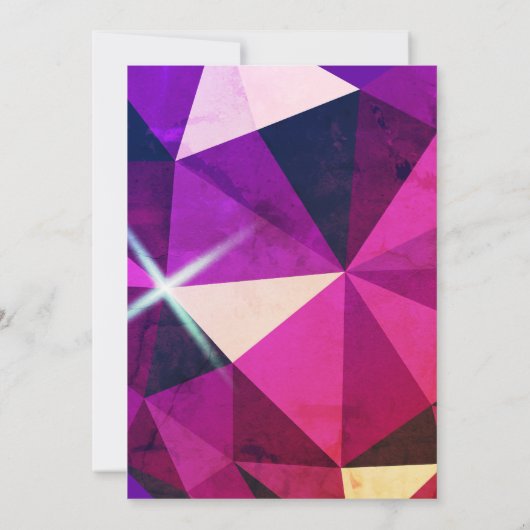 Heart Gemstone Purple 10th Birthday Invitation 招待状 (裏面)