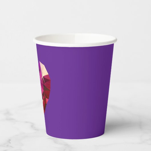 Heart Gemstone Purple Paper Cups 紙コップ (左)