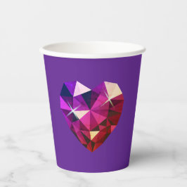 Heart Gemstone Purple Paper Cups 紙コップ