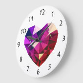 Heart Gemstone Wall Clock ラージ壁時計 (傾斜)