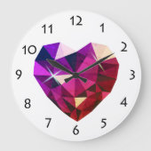 Heart Gemstone Wall Clock ラージ壁時計 (正面)