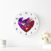 Heart Gemstone Wall Clock ラージ壁時計 (ホーム)