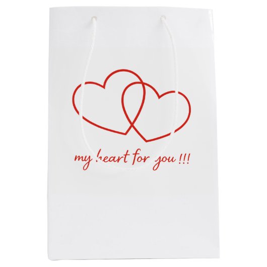 Heart Gift Bag ミディアムペーパーバッグ (正面)