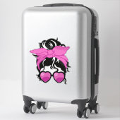 Heart Glasses Messy Bun Sticker (2"–14")  シール (スーツケース)