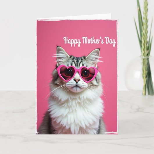 Heart Glasses Mothers Day Card カード (正面)