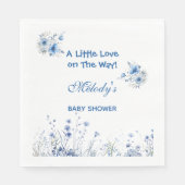 Heart Glasses Teddy Bear Blue Baby Shower  スタンダードランチョンナプキン (正面)