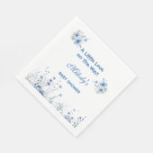 Heart Glasses Teddy Bear Blue Baby Shower  スタンダードランチョンナプキン (角)