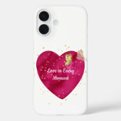 Heart & Gold Butterfly Valentine Phone Case Case-Mate iPhoneケース (裏面)