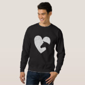 Heart Graphic Horse Lover Equestrian Rider Horses  スウェットシャツ (正面フル)