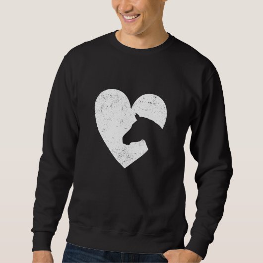 Heart Graphic Horse Lover Equestrian Rider Horses  スウェットシャツ (正面)