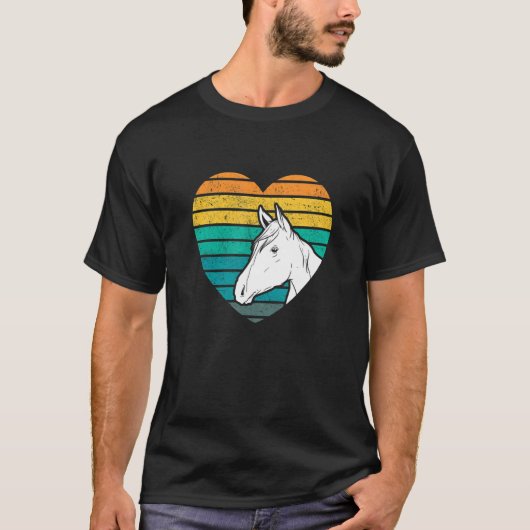 Heart Graphic Horse Lover Equestrian Rider Horses  Tシャツ (正面)