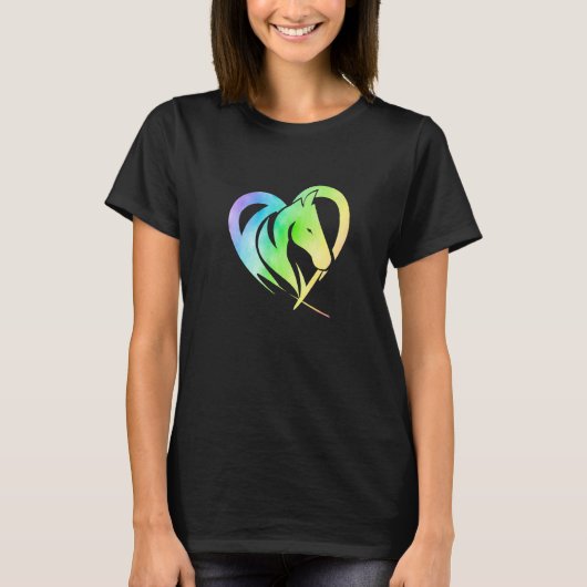 Heart Graphic Horse Lover Equestrian Rider Horses  Tシャツ (正面)