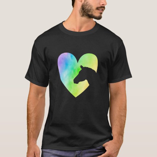 Heart Graphic Horse Lover Equestrian Rider Horses  Tシャツ (正面)