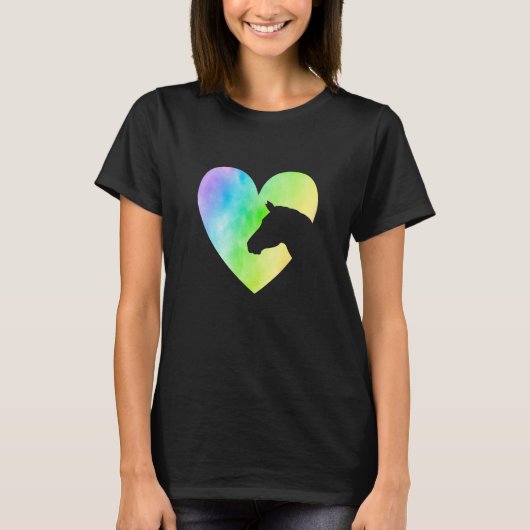 Heart Graphic Horse Lover Equestrian Rider Horses  Tシャツ (正面)