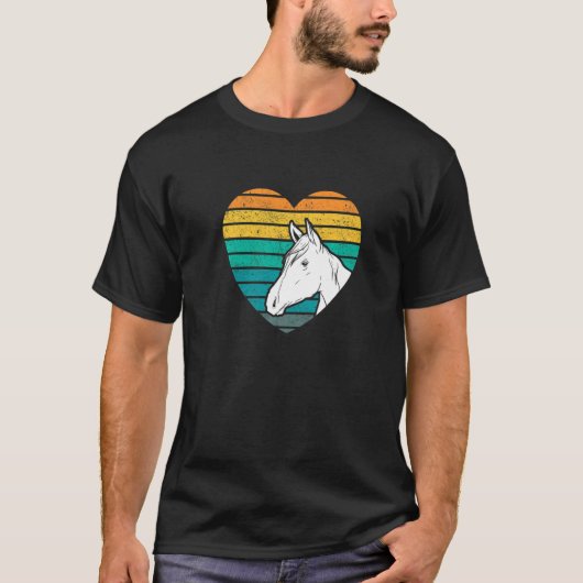 Heart Graphic Horse Lover Equestrian Rider Horses  Tシャツ (正面)