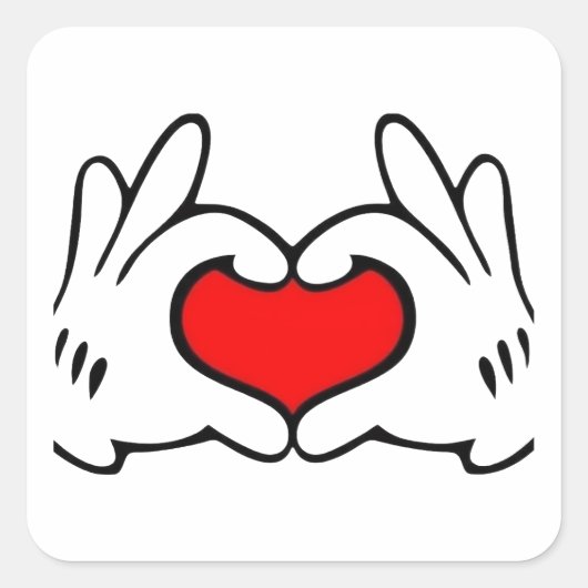 Heart Hand  スクエアシール (正面)