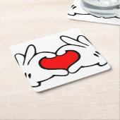 Heart Hand  スクエアペーパーコースター (アングル)