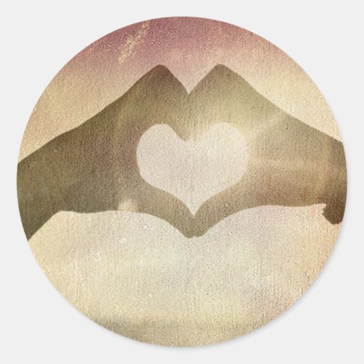 Heart Hands ラウンドシール (正面)