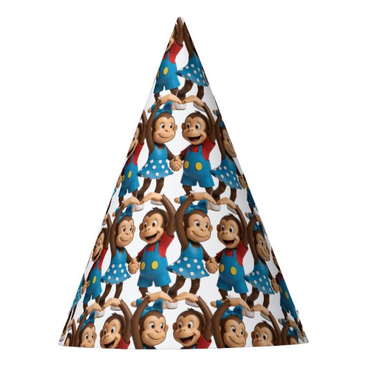 Heart Hands Monkeys  - Sweet Mimo & Zina パーティーハット (正面)