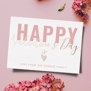 Heart Happy Valentine`s Day Script 箔シーズンカード