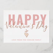 Heart Happy Valentine`s Day Script 箔シーズンカード (正面)