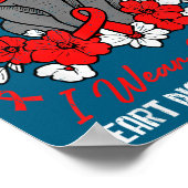 Heart Health Elephant Red Ribbon Heart Disease Awa ポスター (角)