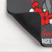 Heart Health Elephant Red Ribbon Heart Disease Awa マウスパッド (コーナー)