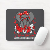 Heart Health Elephant Red Ribbon Heart Disease Awa マウスパッド (マウス)