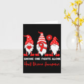 Heart Health Gnome Heart Disease Awareness Chd Red カード (黄色い花)