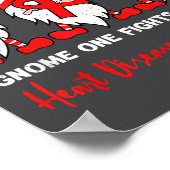Heart Health Gnome Heart Disease Awareness Chd Red ポスター (角)