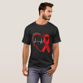 Heart Health Heart Disease Awareness Chd Heartbeat Tシャツ (正面フル)