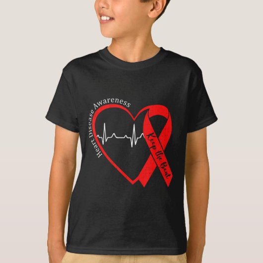 Heart Health Heart Disease Awareness Chd Heartbeat Tシャツ (正面)