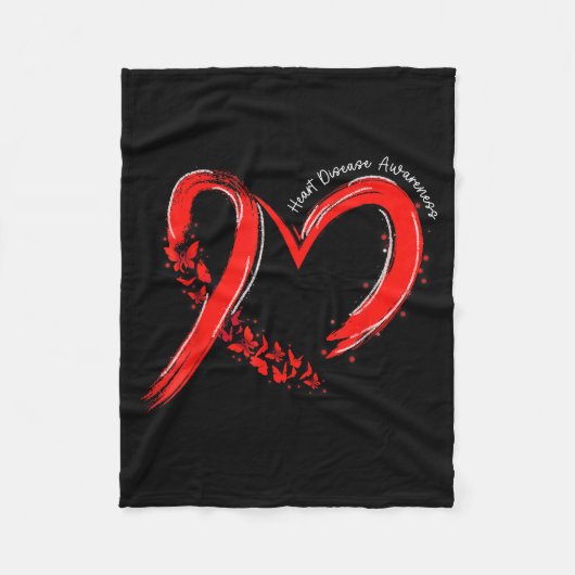 Heart Health Heart Disease Awareness Chd Mens Wome フリースブランケット (正面)
