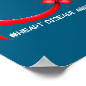 Heart Health Heart Disease Awareness Chd Red Ribbo ポスター (角)